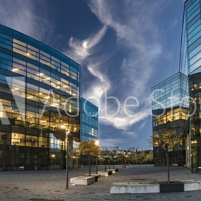 Glass commercial buildings